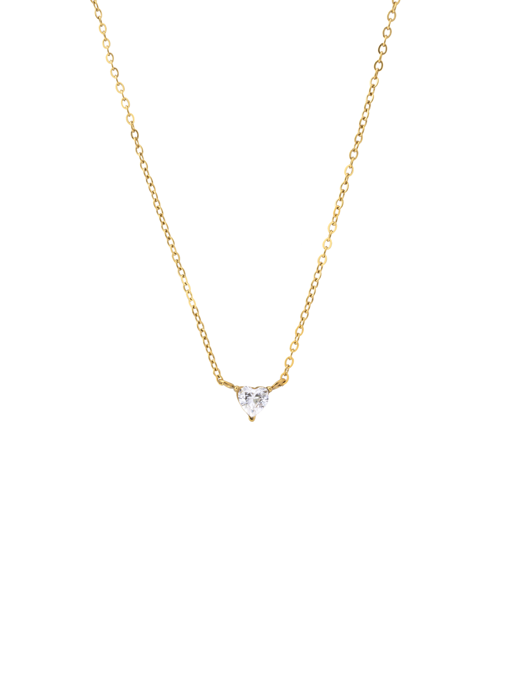 Collar Con Dije Mini Corazon Zirconia