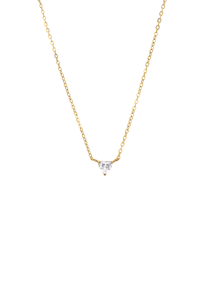 Collar Con Dije Mini Corazon Zirconia