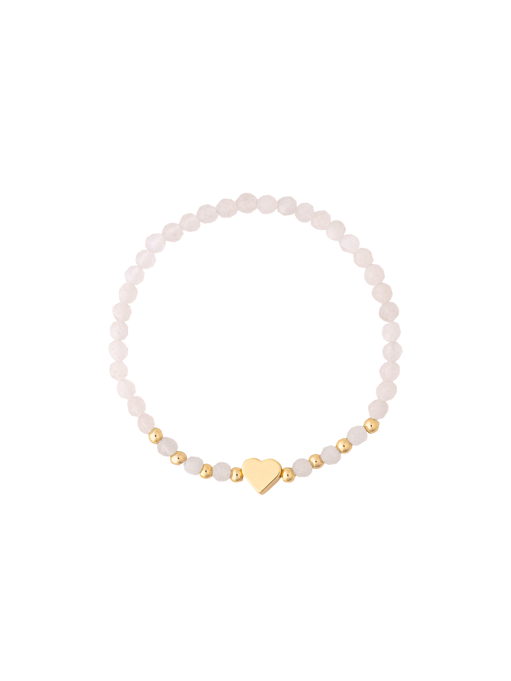 Pulsera Piedras Naturales Con Corazon Dorado