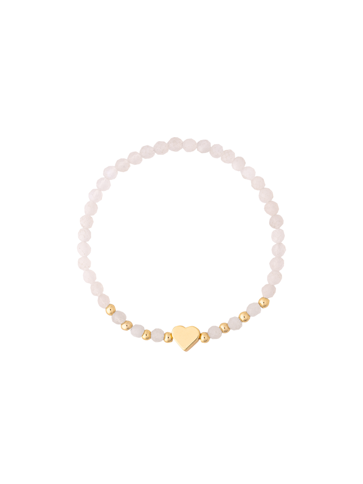 Pulsera Piedras Naturales Con Corazon Dorado