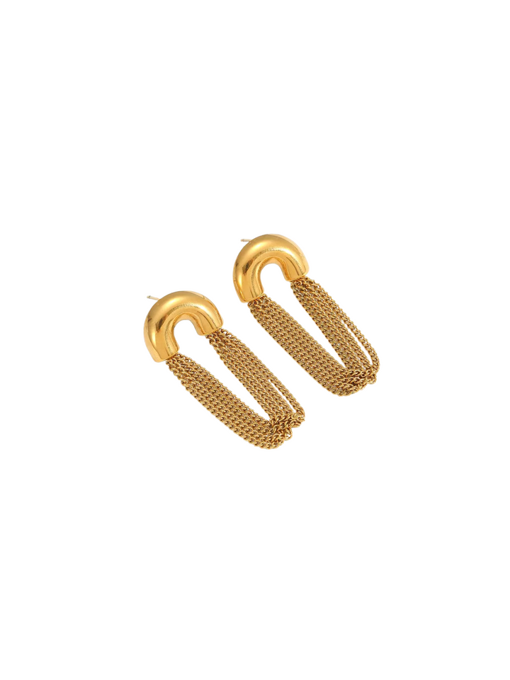 Par Arete Arco Con Cadena