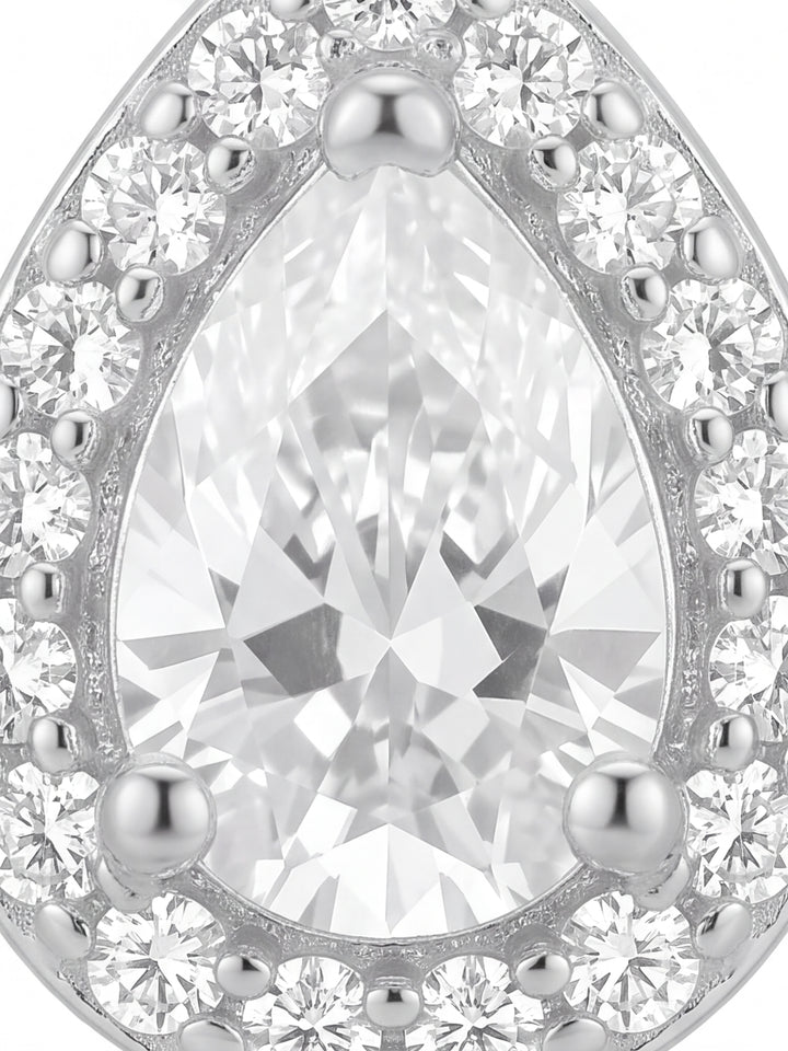 Par Arete Mini Gota Blanca Zirconias