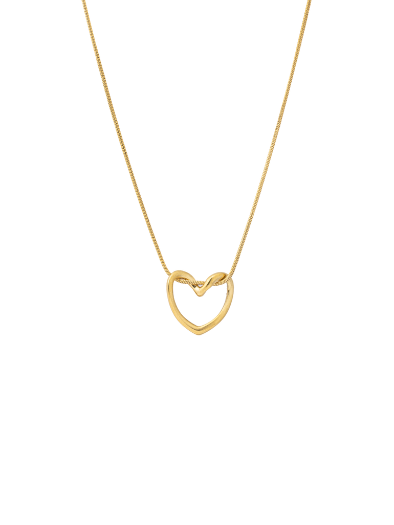 Collar Delgado Dije Contorno Corazon