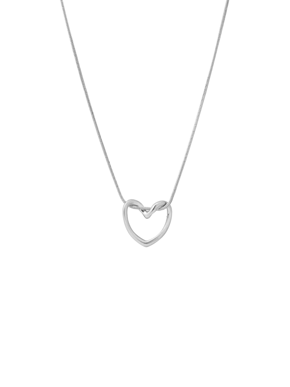 Collar Delgado Dije Contorno Corazon