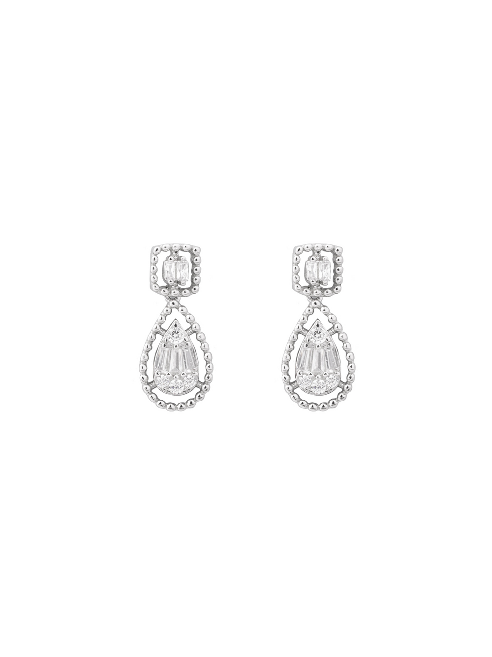 Par Arete Cuadrado Con Gota