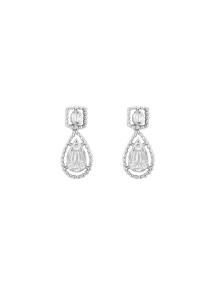 Par Arete Cuadrado Con Gota