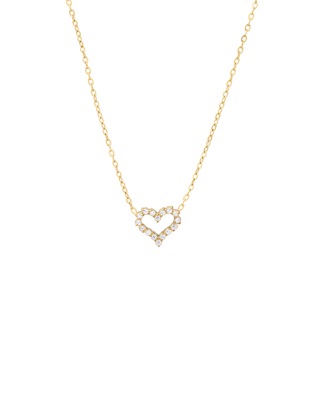 Collar Dije Contorno Corazon Zirconias