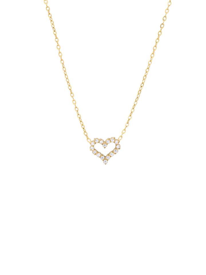 Collar Dije Contorno Corazon Zirconias