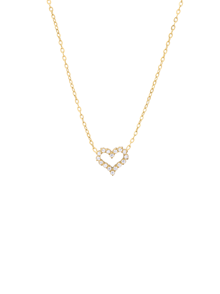Collar Dije Contorno Corazon Zirconias