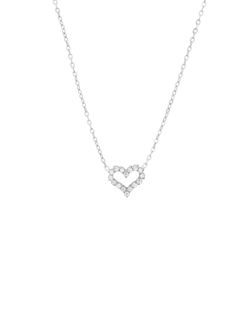 Collar Dije Contorno Corazon Zirconias
