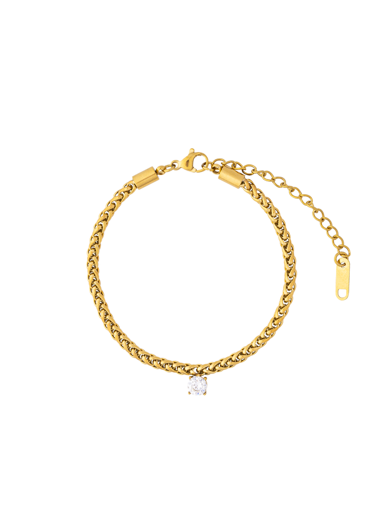 Pulsera Trenzada Con Zirconia