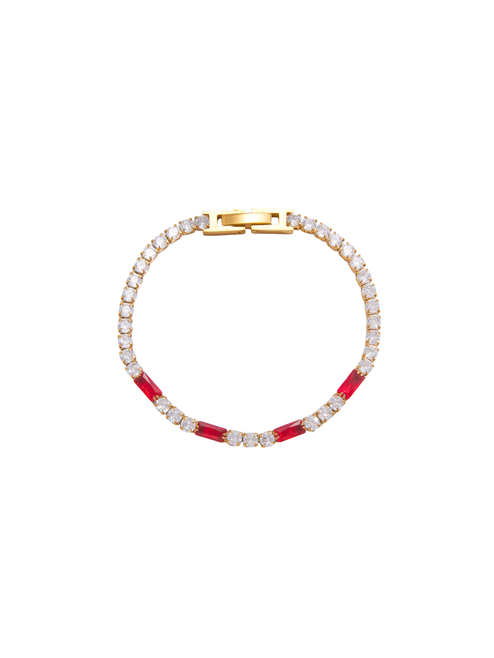 Pulsera Tennis Con Baguettes Zirconias