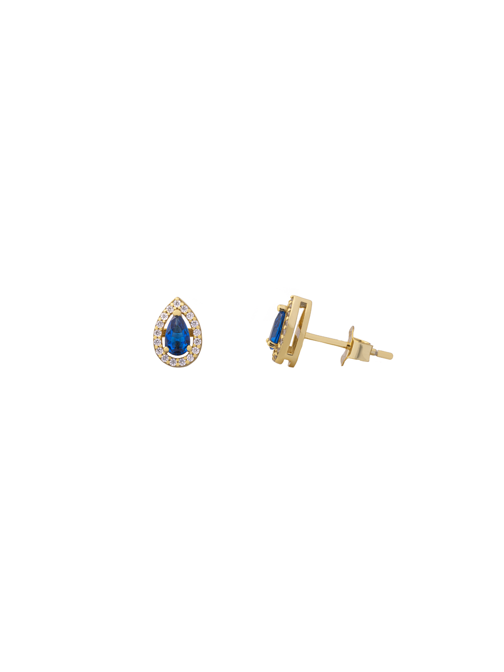 Par Arete Mini Gota Azul Zirconias