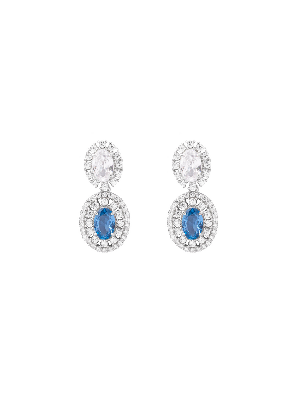 Par Arete Doble Ovalo Con Zirconias