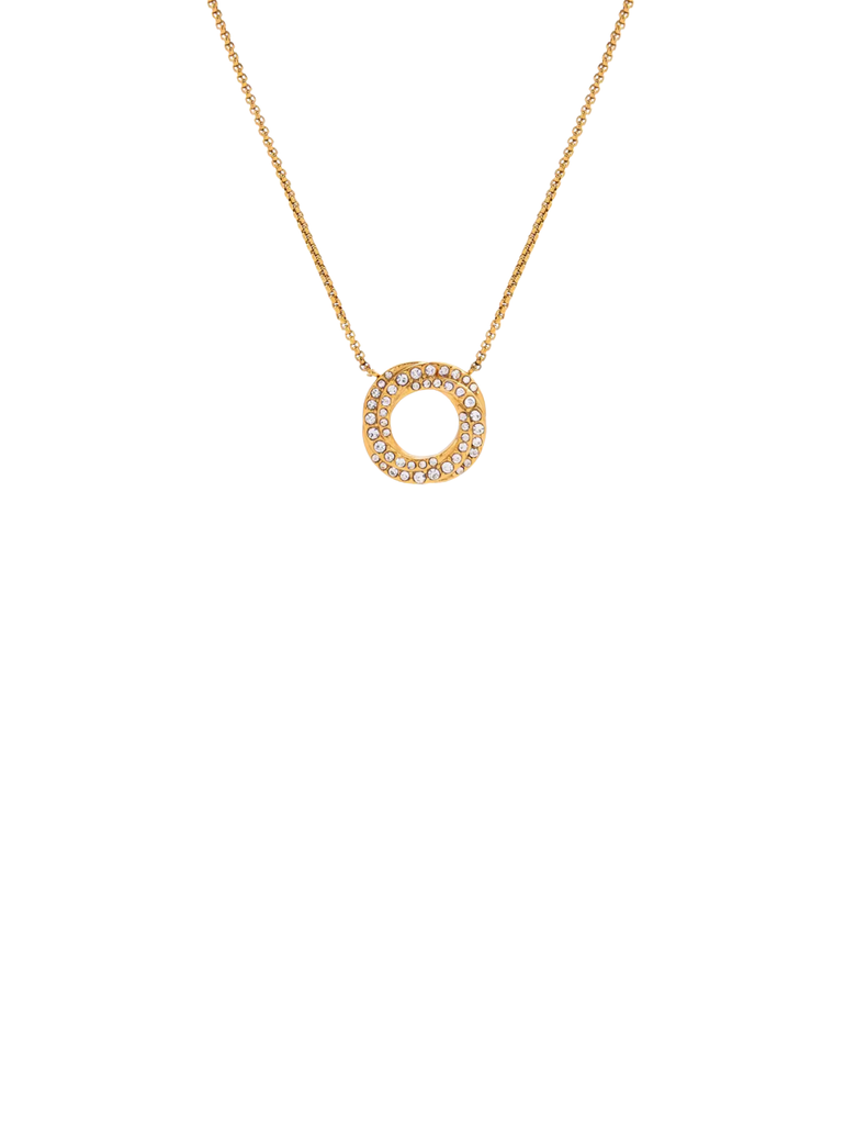 Collar Dije Contorno Circulo Zirconias