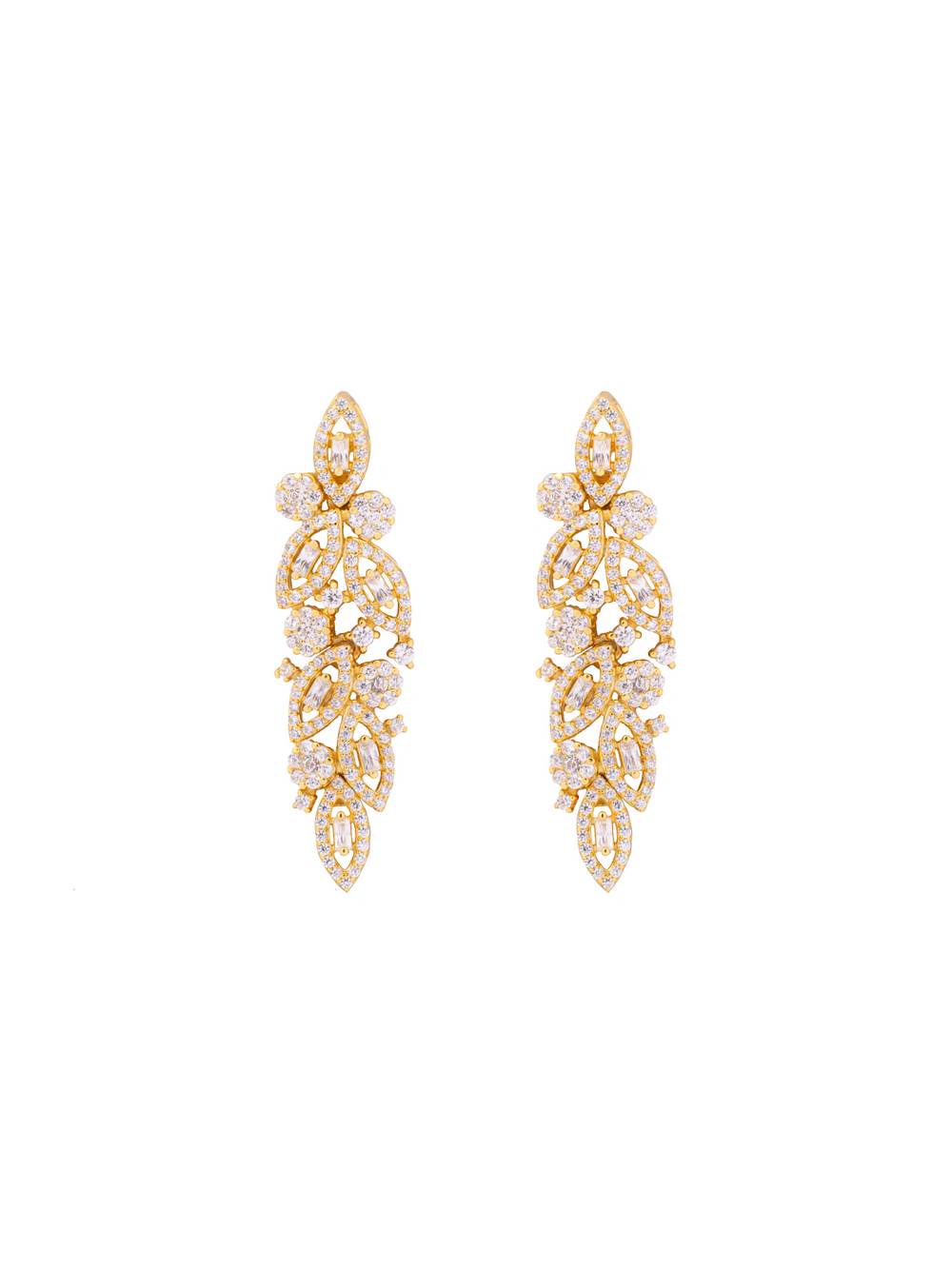 Par Arete Hojas Enlazadas Con Zirconias
