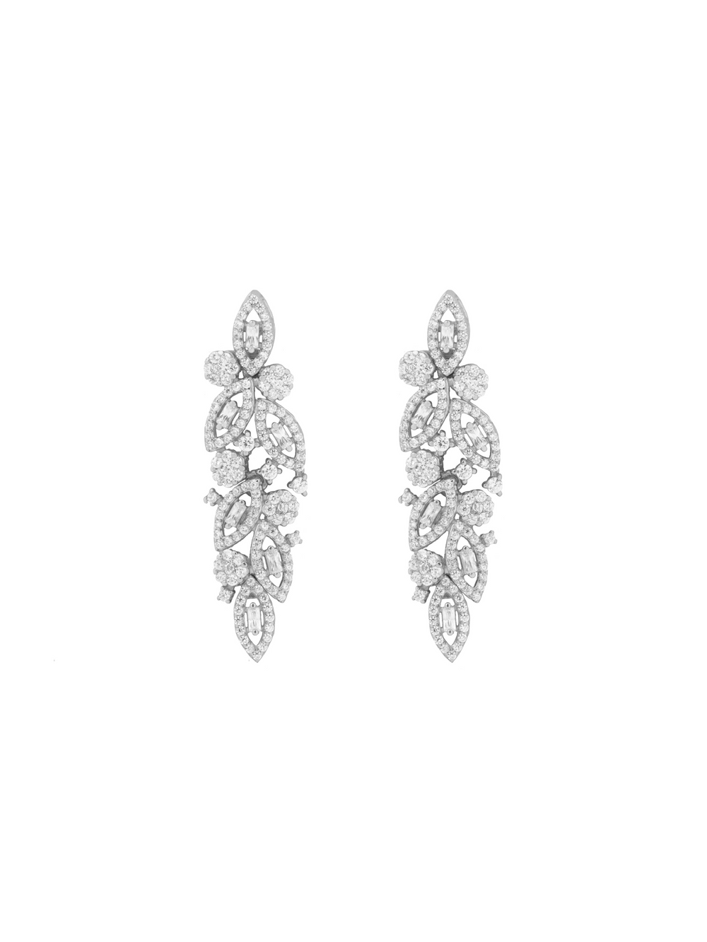 Par Arete Hojas Enlazadas Con Zirconias