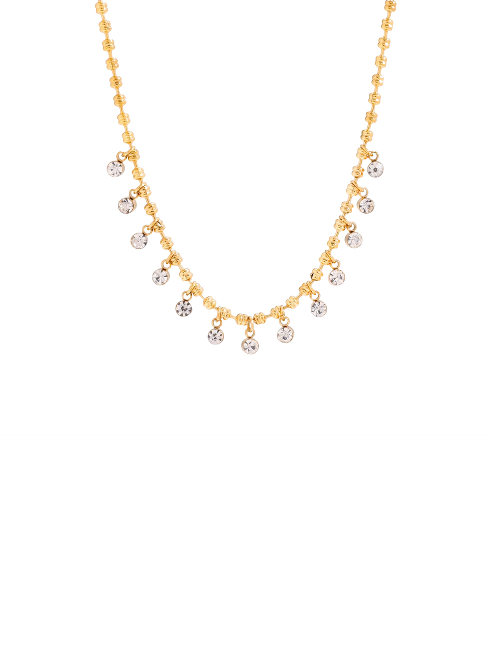 Collar Bolitas Con Zirconias Colgantes