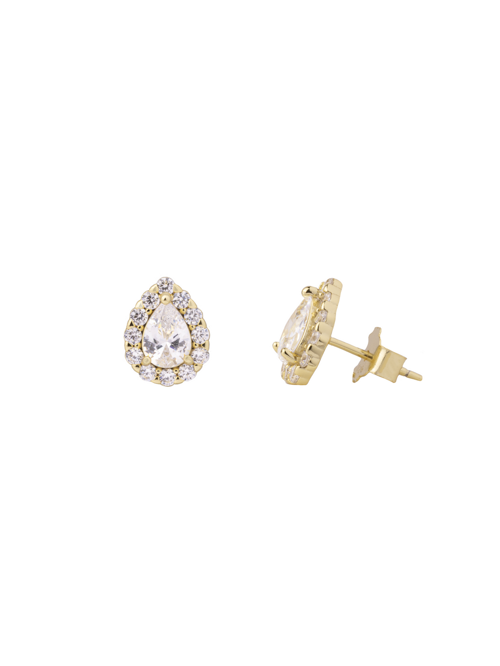 Par Arete Mini Gota Baguette Con Zirconias