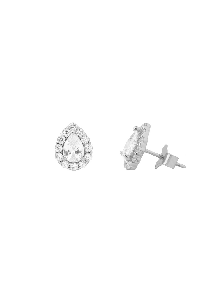 Par Arete Mini Gota Baguette Con Zirconias