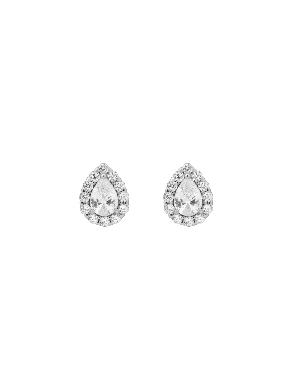 Par Arete Mini Gota Baguette Con Zirconias