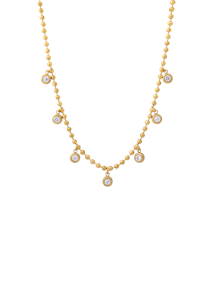 Collar Bolitas Con Zirconias