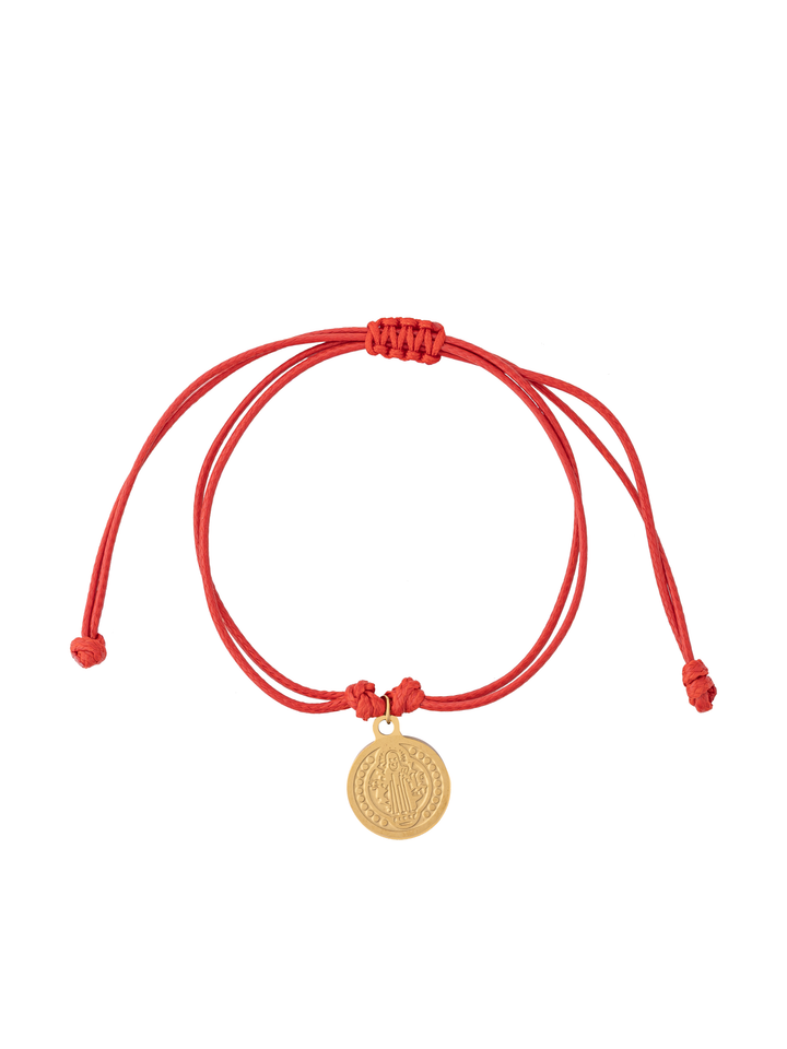 Pulsera Hilo Con San Benito Colgante