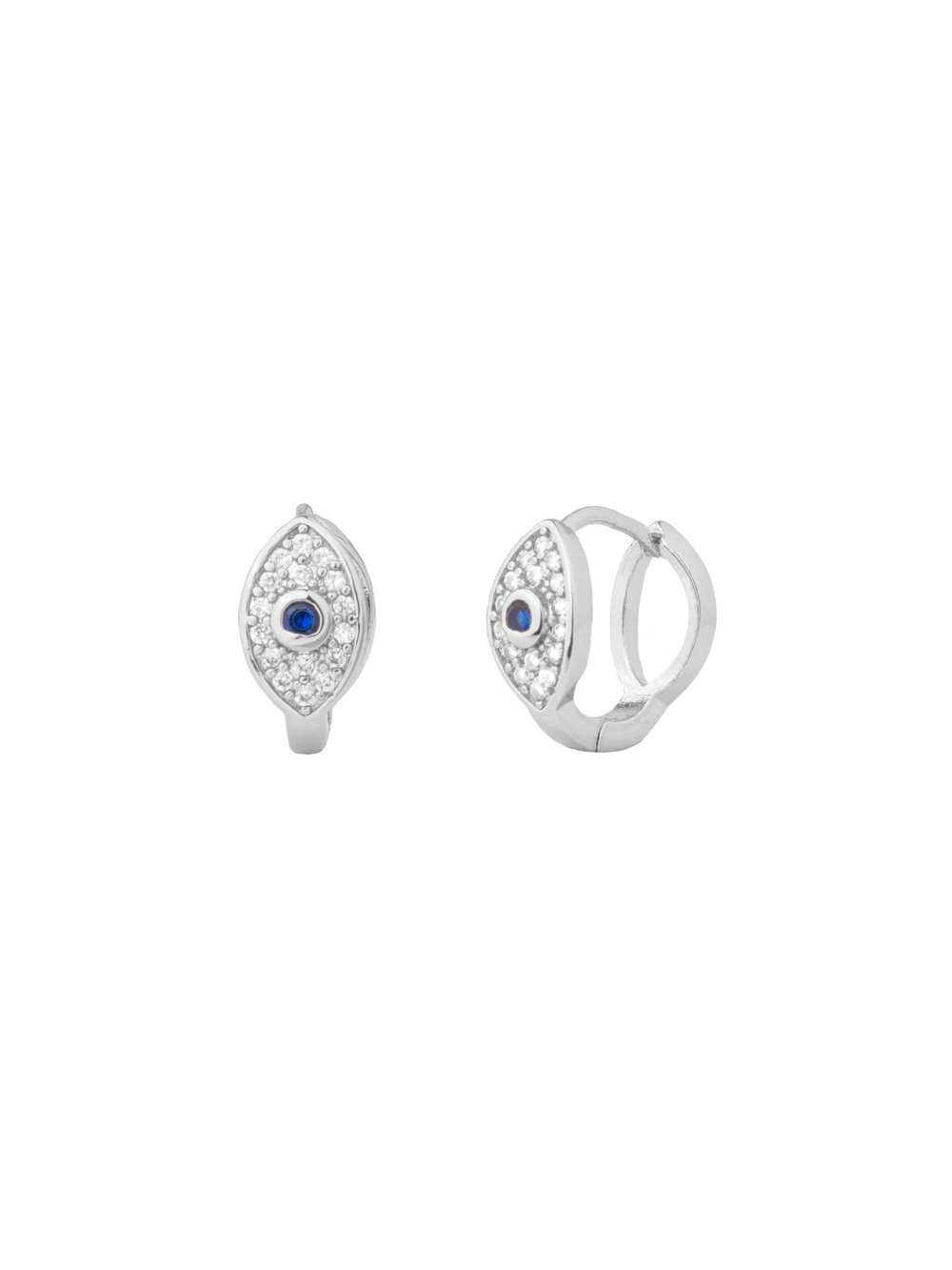 Par Arracada Ojo Azul Con Zirconias