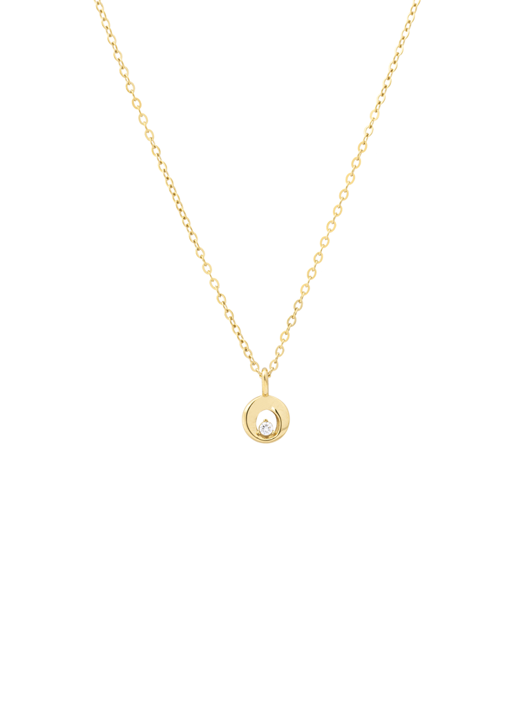 Collar Dije Circulo Con Zirconia Central