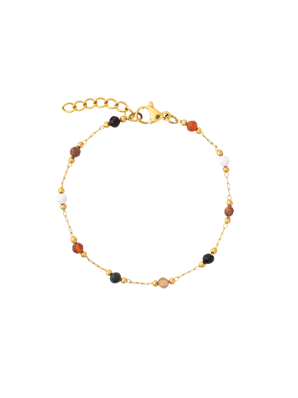 Pulsera Eslabones Con Piedras Colores