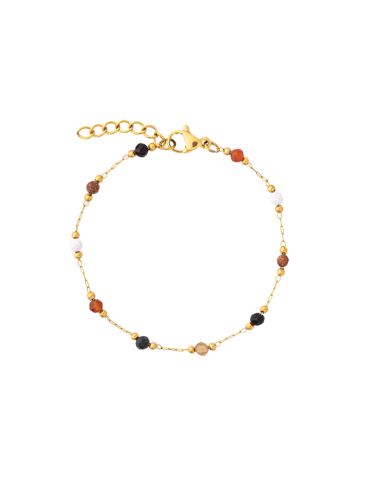 Pulsera Eslabones Con Piedras Colores