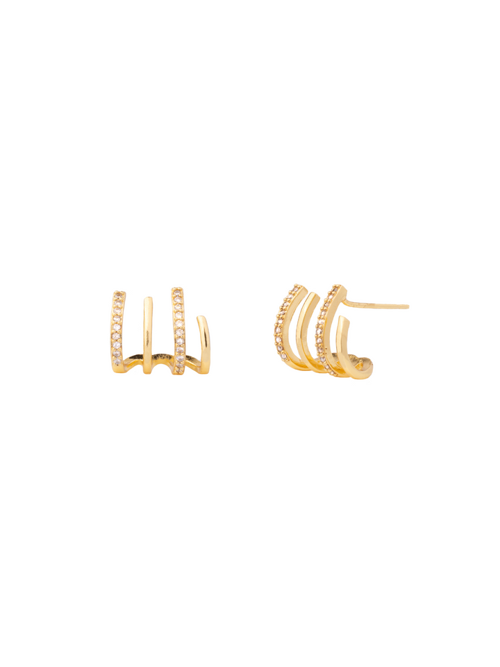 Par Arete Con Cuatro Lineas Zirconias