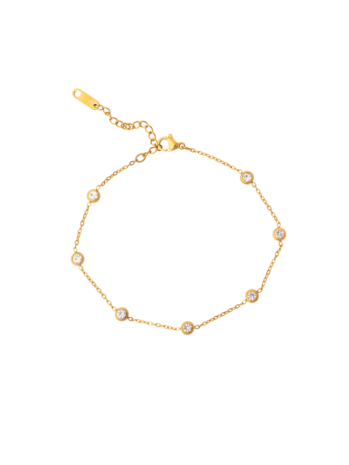 Tobillera Con Zirconias Bisel