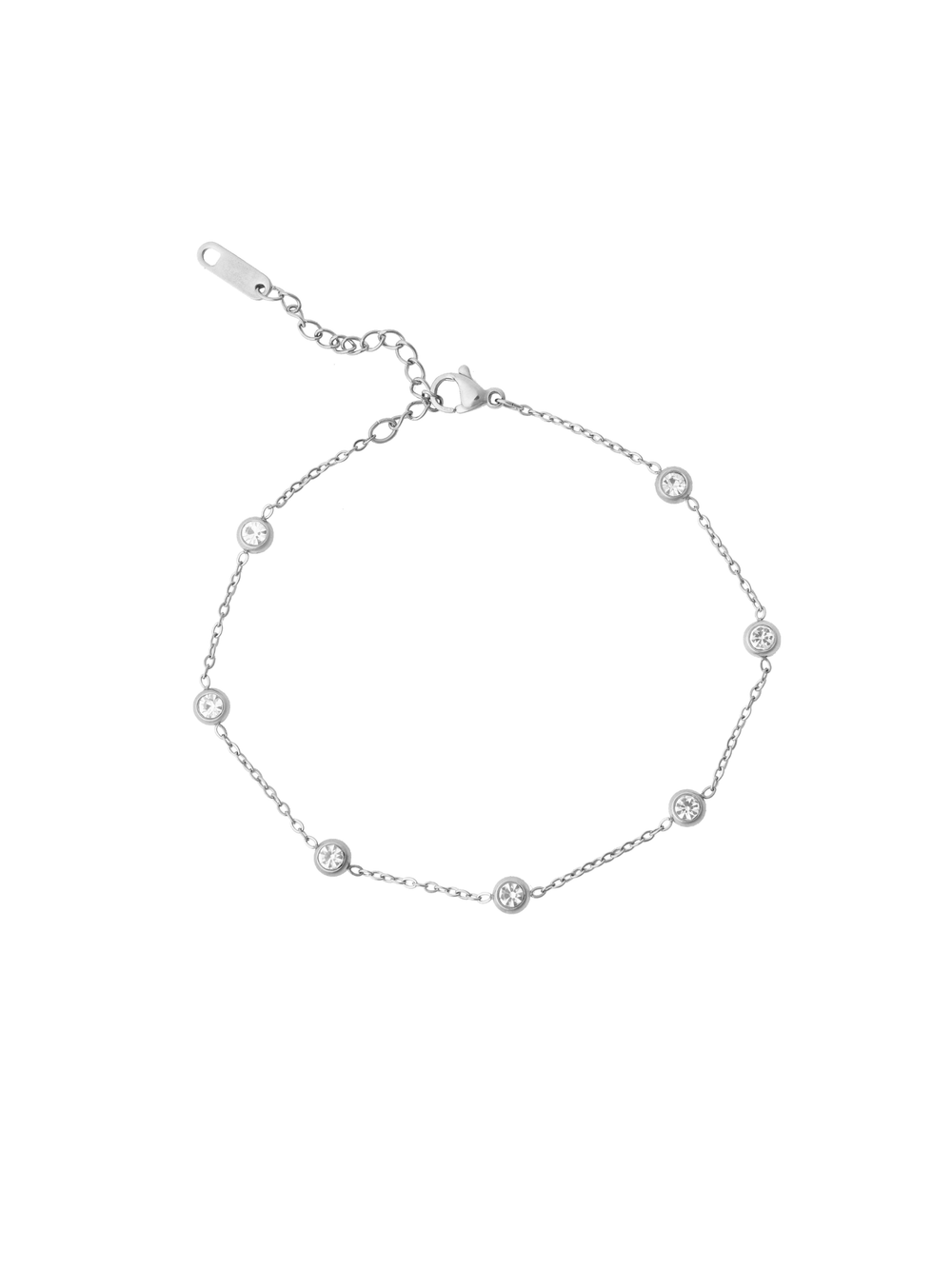 Tobillera Con Zirconias Bisel