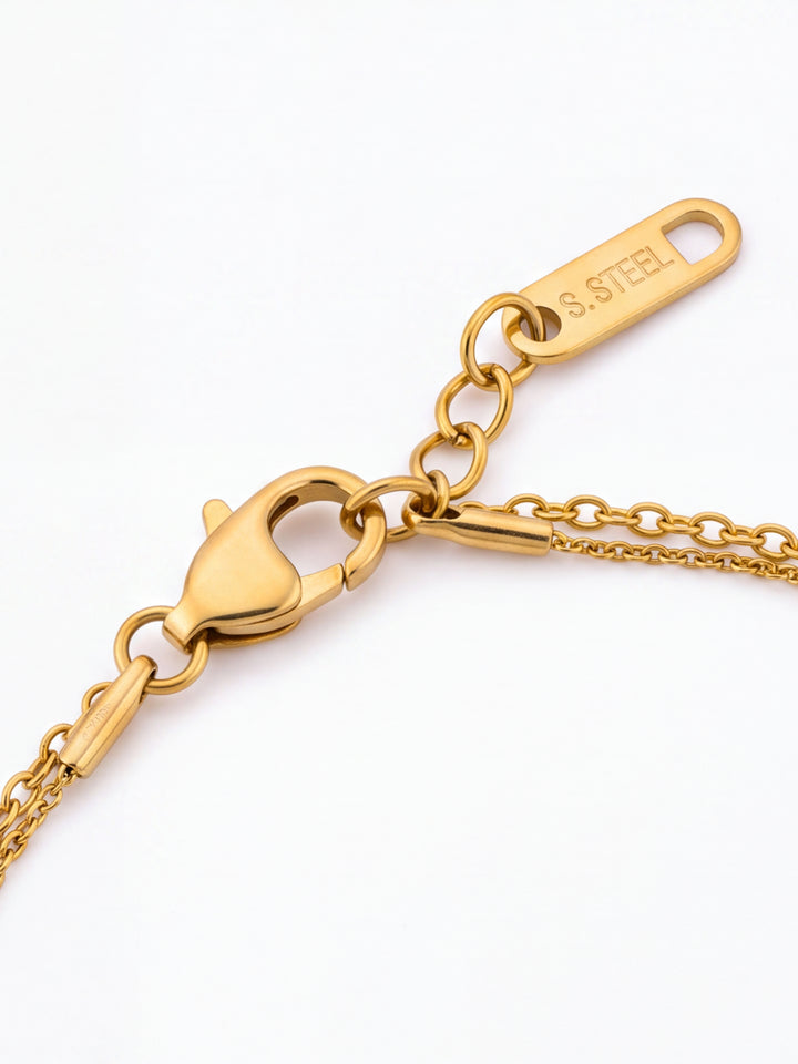 Pulsera Doble Cadena Con Zirconia
