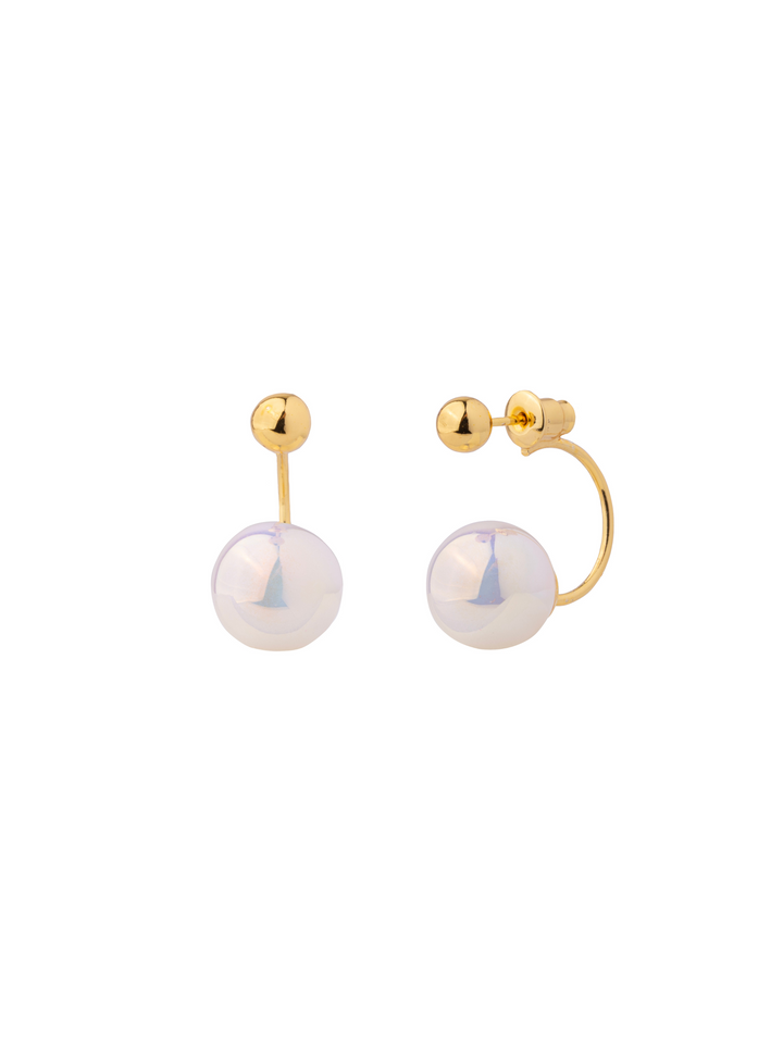 Par Arete Bolita Con Perla 2 en 1