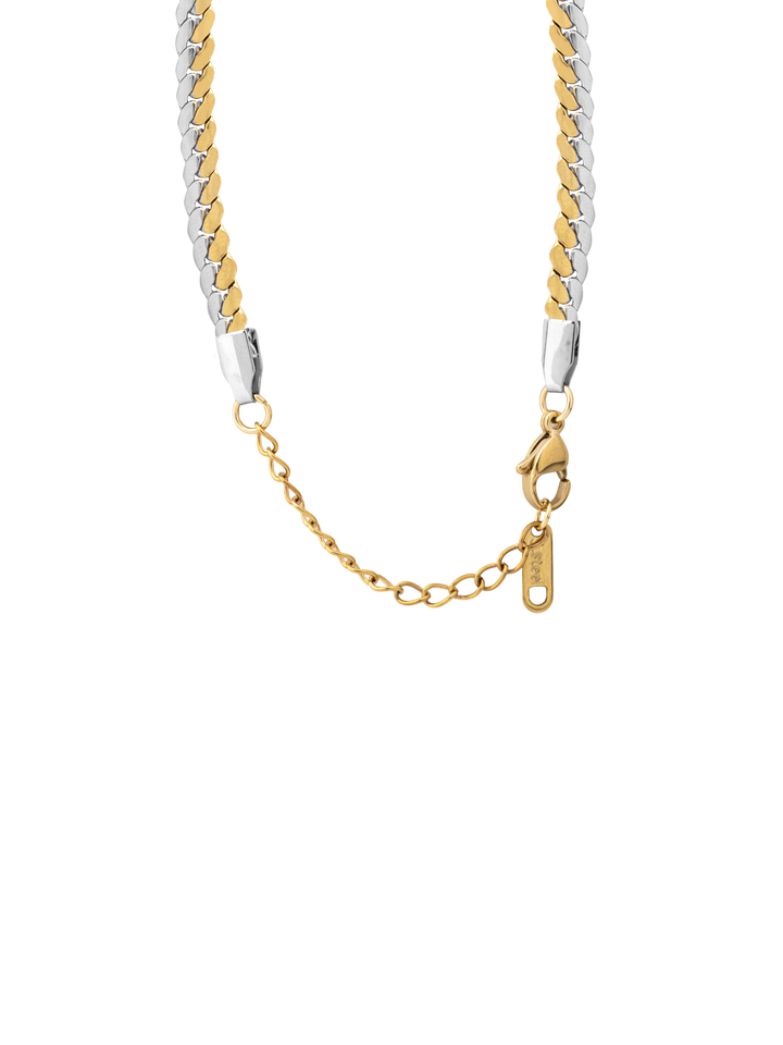 Collar Eslabon Espiga Planchado Combinado