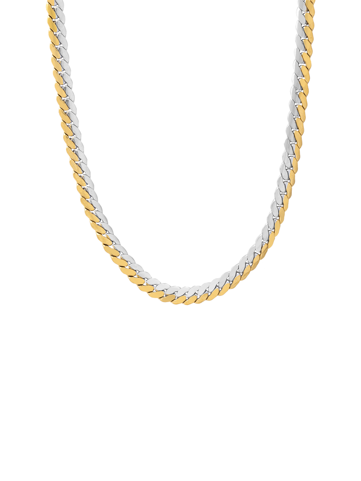 Collar Eslabon Espiga Planchado Combinado