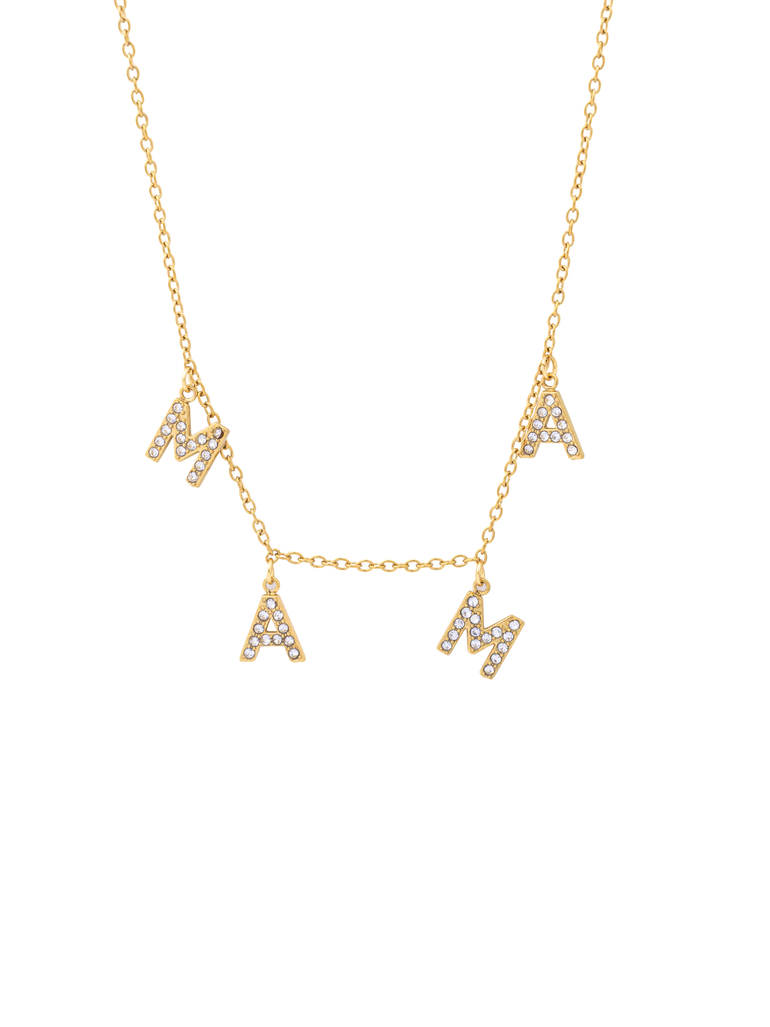 Collar Mama Letras Colgantes Zirconias