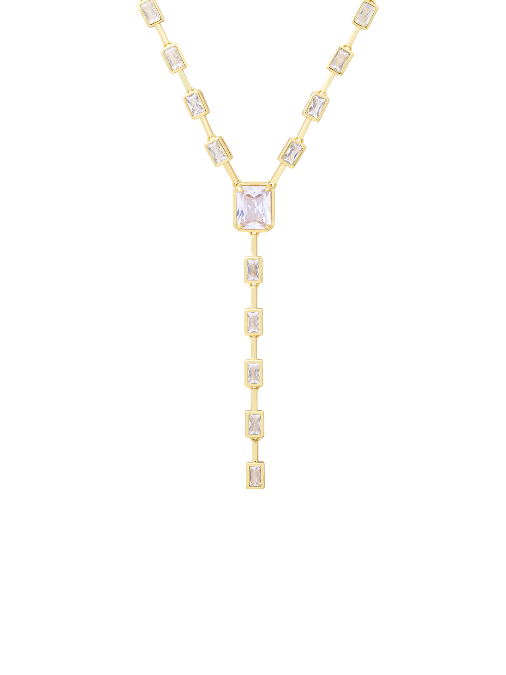 Collar Corbatin Con Baguettes Zirconias