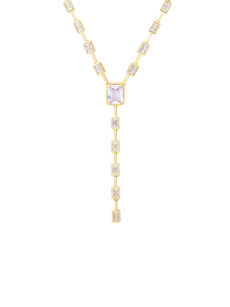 Collar Corbatin Con Baguettes Zirconias
