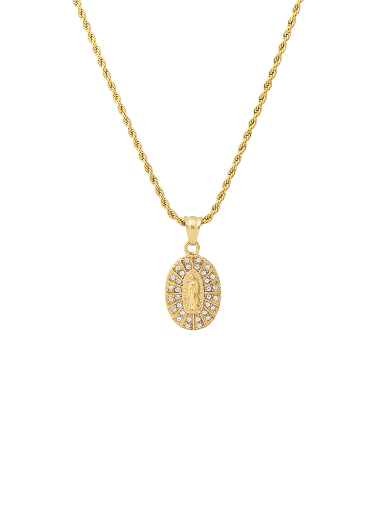 Collar Trenzado Dije Virgen