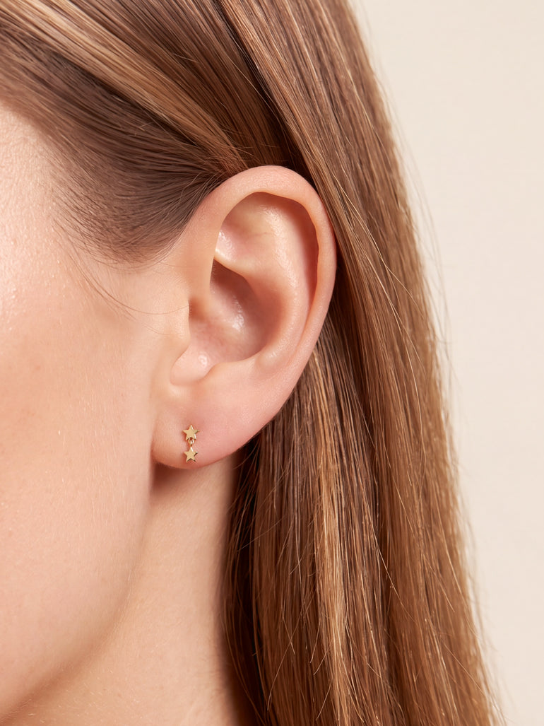 Arete Doble Estrella Primera Perforacion Titanio