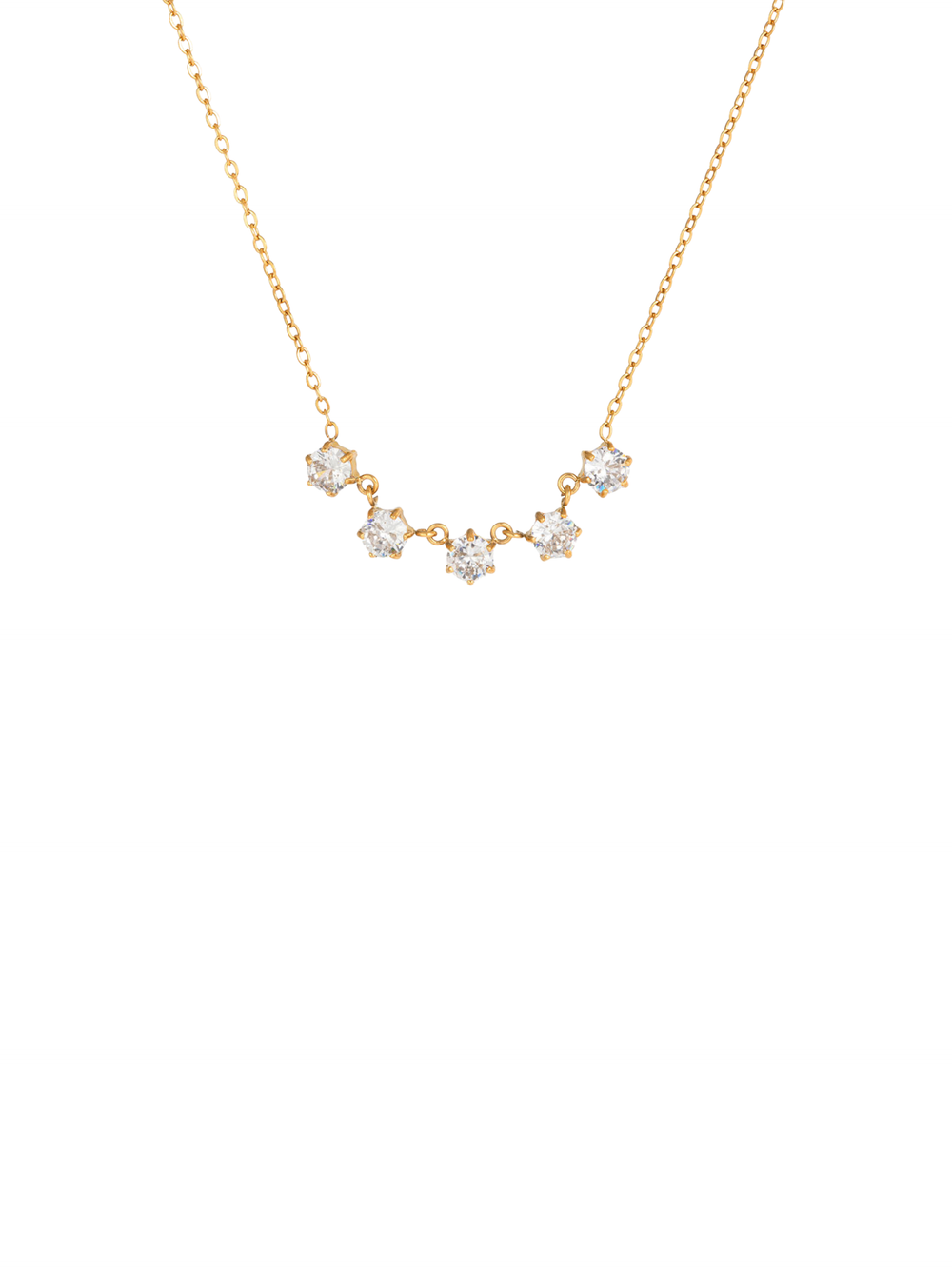 Collar Con Cinco Zirconias