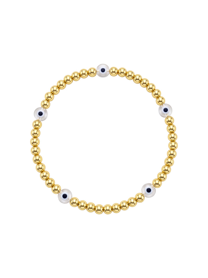 Pulsera Bolitas Con Ojos Transparentes