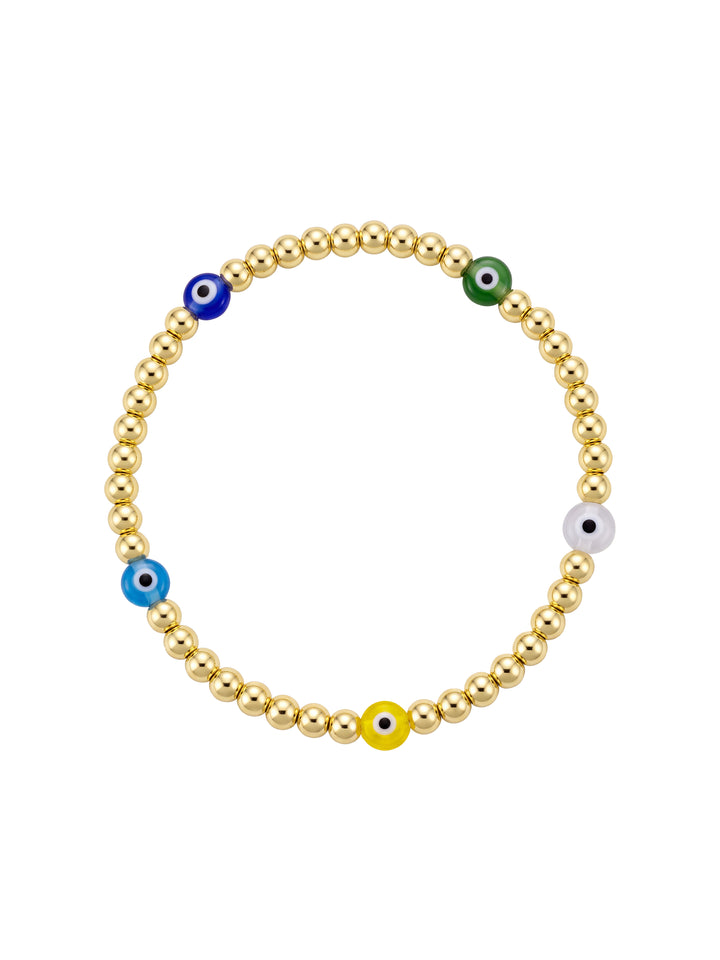 Pulsera Bolitas Con Ojos Transparentes