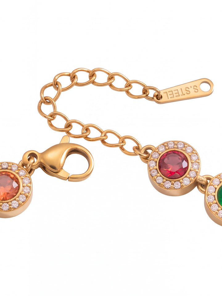 Pulsera Zirconias Redondas Rainbow