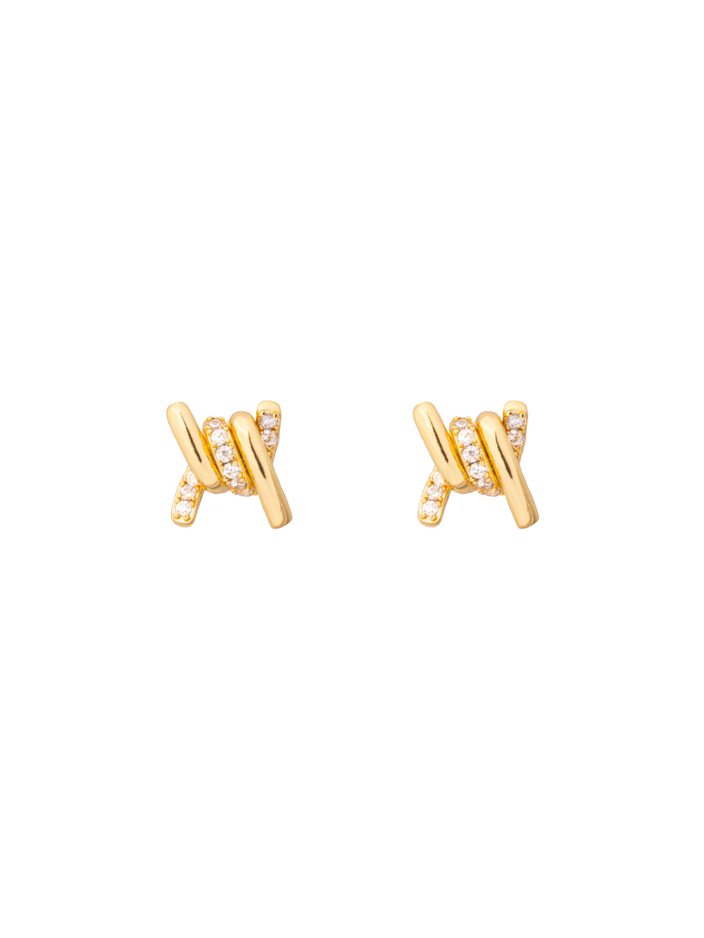 Par Arete Nudo Liso y Zirconias