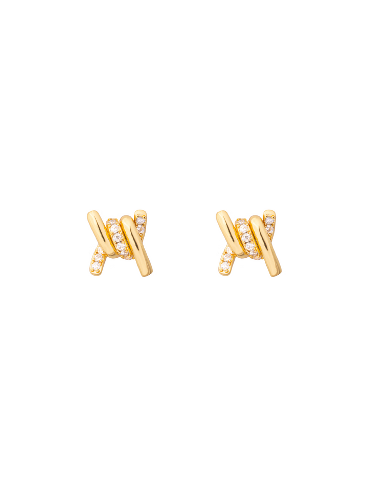 Par Arete Nudo Liso y Zirconias