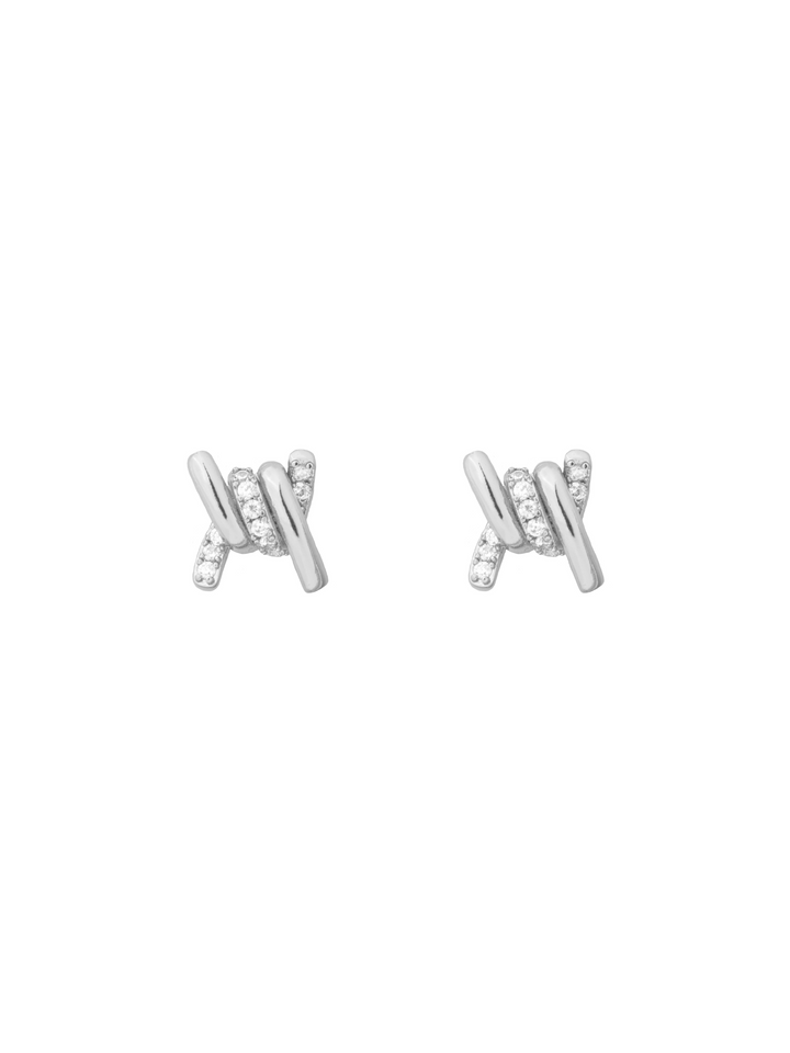 Par Arete Nudo Liso y Zirconias